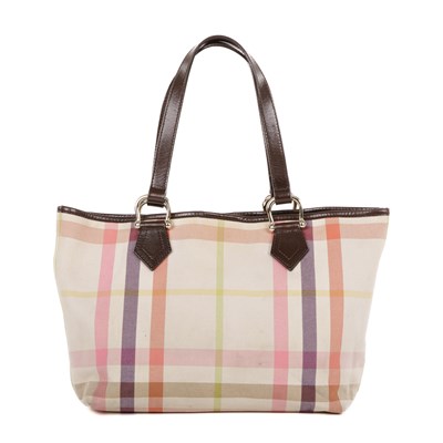 Lot 290 - Burberry, a multicoloured canvas tote bag,...