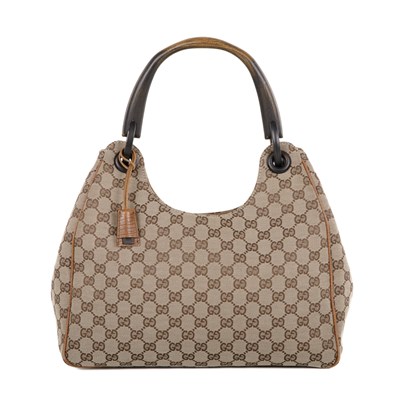 Lot 359 - Gucci by Tom Ford, a wooden top handle hobo...