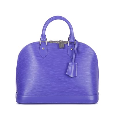 Lot 420 - Louis Vuitton, a purple epi Alma handbag,...