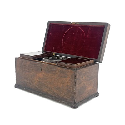 Lot 252 - A William IV rosewood tea caddy, circa 1835,...