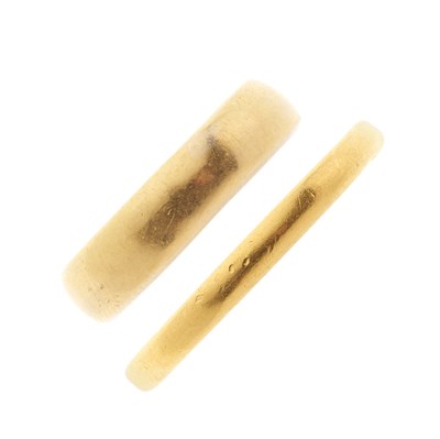 Lot 112 - Two 22ct gold and platinum wedding band rings