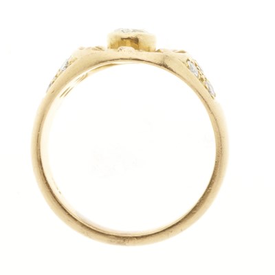 Lot 40 - An 18ct gold yellow diamond and diamond dress ring