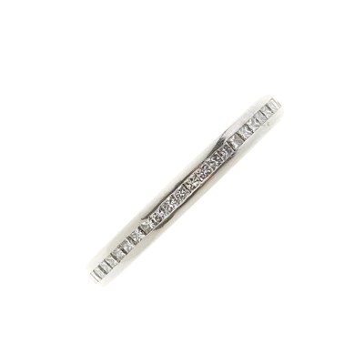 Lot 210 - A platinum diamond half eternity ring