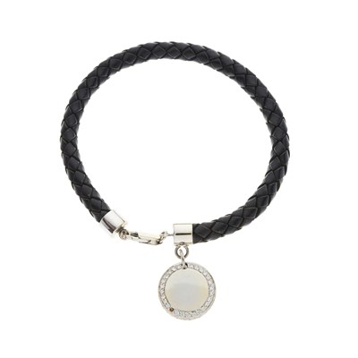 Lot 176 - An 18ct gold diamond charm bracelet