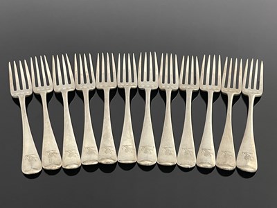 Lot 32 - A set of twelve Victorian silver table forks,...