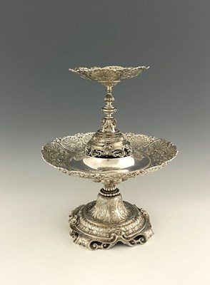 Lot 119 - Robert Garrard. A matched Victorian silver...