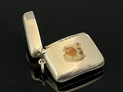 Lot 62 - A Victorian silver and enamel vesta case, of...