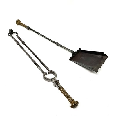 Lot 117 - A pair of Gothic Revival brass and wrought...