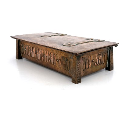 Lot 155 - An Arts and Crafts copper lidded ink casket,...