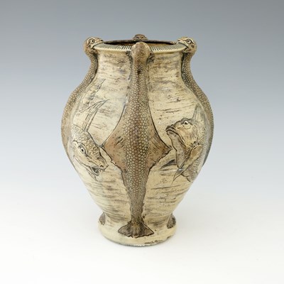 Lot 35 - The Martin Brothers, an Aquatic stoneware vase,...