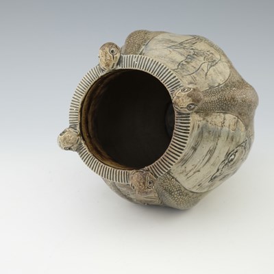 Lot 35 - The Martin Brothers, an Aquatic stoneware vase,...