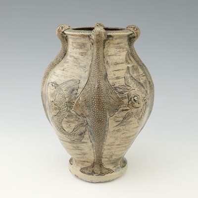 Lot 35 - The Martin Brothers, an Aquatic stoneware vase,...