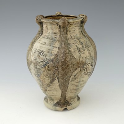 Lot 35 - The Martin Brothers, an Aquatic stoneware vase,...