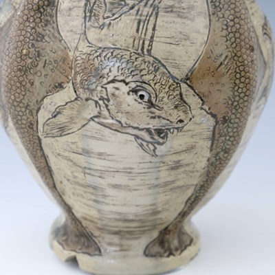 Lot 35 - The Martin Brothers, an Aquatic stoneware vase,...
