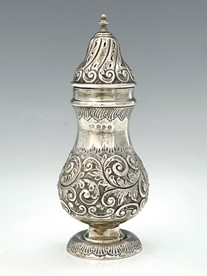 Lot 159 - A Victorian English provincial silver caster,...
