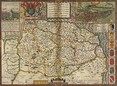 Lot 349 - Christopher Saxton and John Speed, Norfolk - A...