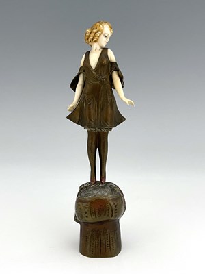 Lot 184 - Otto Poertzel, an Art Deco patinated bronze...