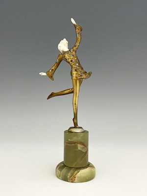 Lot 194 - Josef Lorenzl, an Art Deco enamelled gilt...