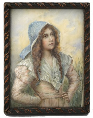 Lot 207 - A mid-19th century portrait miniature, painted...