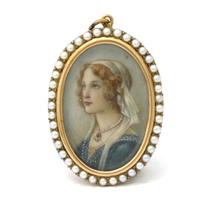 Lot 229 - A 19th century portrait miniature, painted to...