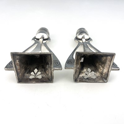 Lot 125 - WMF, a pair of Jugendstil silver plated...