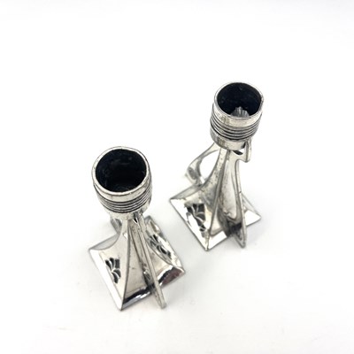 Lot 125 - WMF, a pair of Jugendstil silver plated...