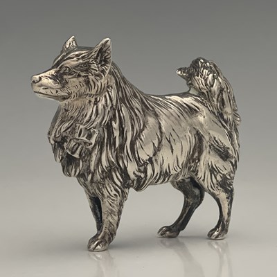 Lot 68 - An Edwardian silver model of a border collie...