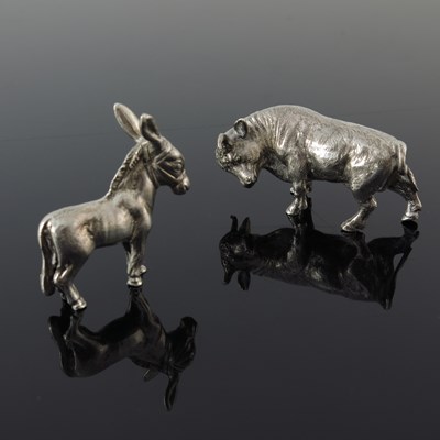 Lot 72 - An Edwardian novelty silver model of a bull,...