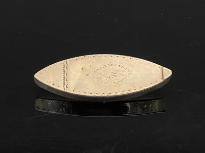 Lot 73 - A George III silver toothpick box, of navette...