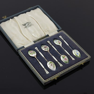 Lot 75 - A cased set of six Elizabeth II silver and...