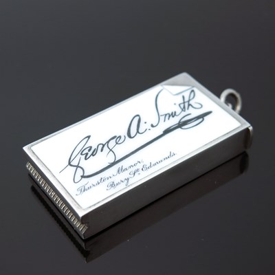 Lot 58 - A Victorian silver and enamel calling card...
