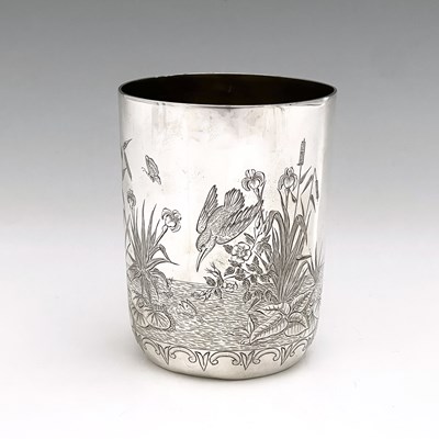 Lot 111 - A Victorian silver Aesthetic style beaker, of...