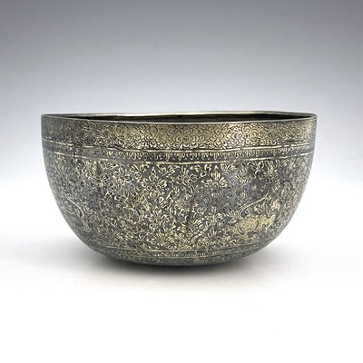 Lot 129 - A Siamese niello inlaid bowl, of rounded...