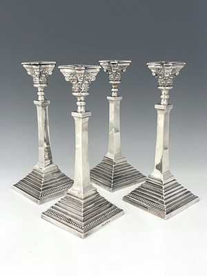 Lot 97 - A set of four George VI silver Corinthian...