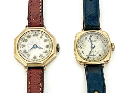 Lot 4 - Two 9 carat gold ladies wrist watches,...