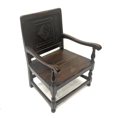 Lot 325 - A 17th Century Welsh oak child's armchair,...