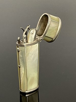 Lot 101 - A George III mother of pearl and silver...