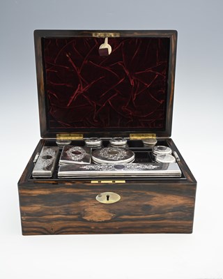 Lot 394 - A Victorian coromandel dressing box with...