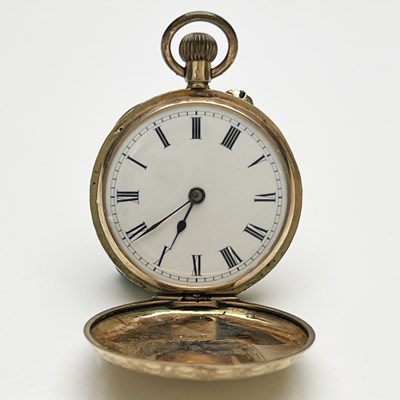 Lot 64 - A 14 carat gold ladies fob watch, full hunter,...