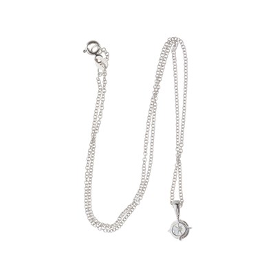 Lot 38 - An 18ct gold diamond single-stone pendant, with chain