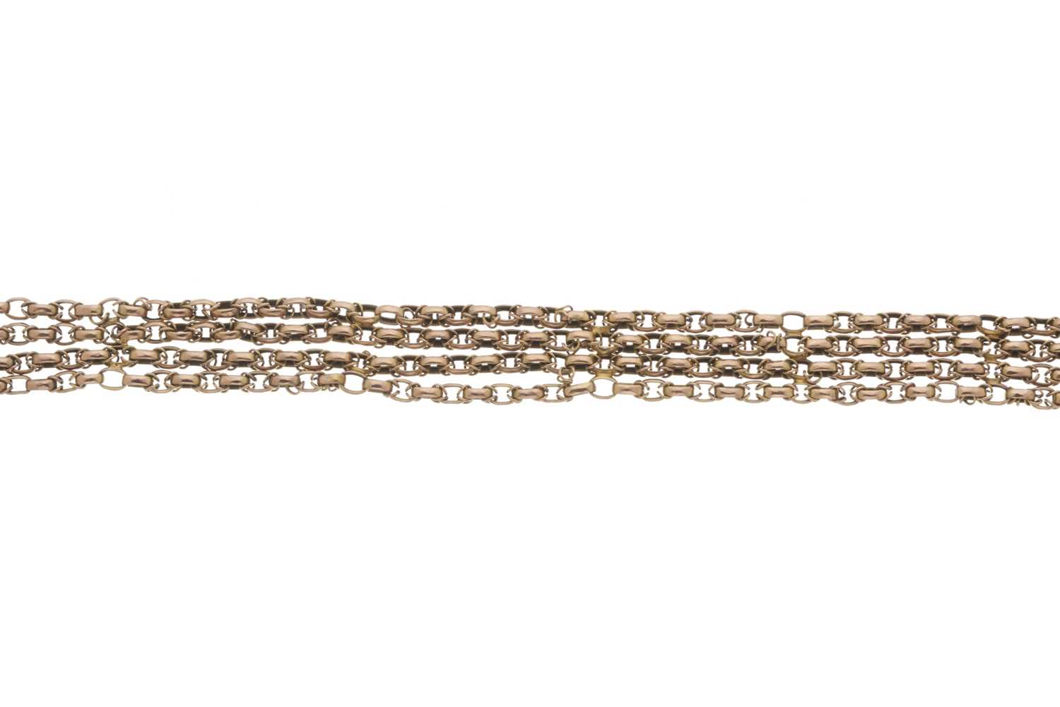 Lot 65 - An early 20th century 9ct gold four-row bracelet