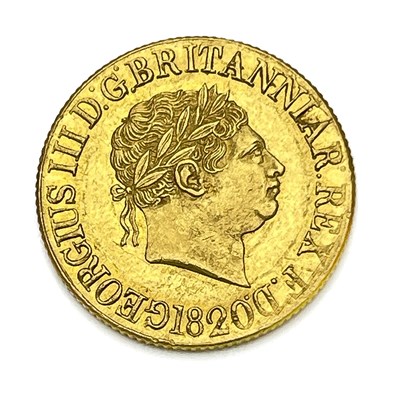 Lot 92 - George III, Sovereign, 1820, open 2 in date....