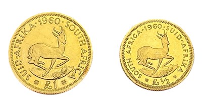 Lot 176 - South Africa, Proof Pound & Half Pound, 1960...