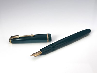 Lot 68 - Parker Junior Duofold fountain pen, green ,...