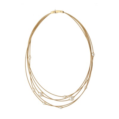 Lot 99 - UnoAErre, an 18ct gold cultured pearl necklace, retailed by Mappin & Webb