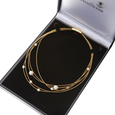 Lot 99 - UnoAErre, an 18ct gold cultured pearl necklace, retailed by Mappin & Webb