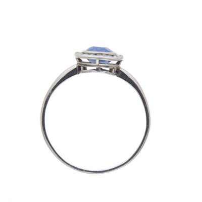 Lot 66 - An early 20th century platinum sapphire and diamond cluster ring