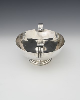 Lot 80 - An Art Deco silver plated twin handled...