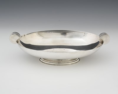 Lot 80 - An Art Deco silver plated twin handled...