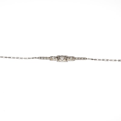 Lot 27 - A Belle Epoque platinum diamond bracelet
